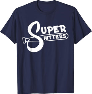 Super Shitters Funny Sports Humor Ironic Baseball Vintage T-Shirt - T-Shirt | Navy