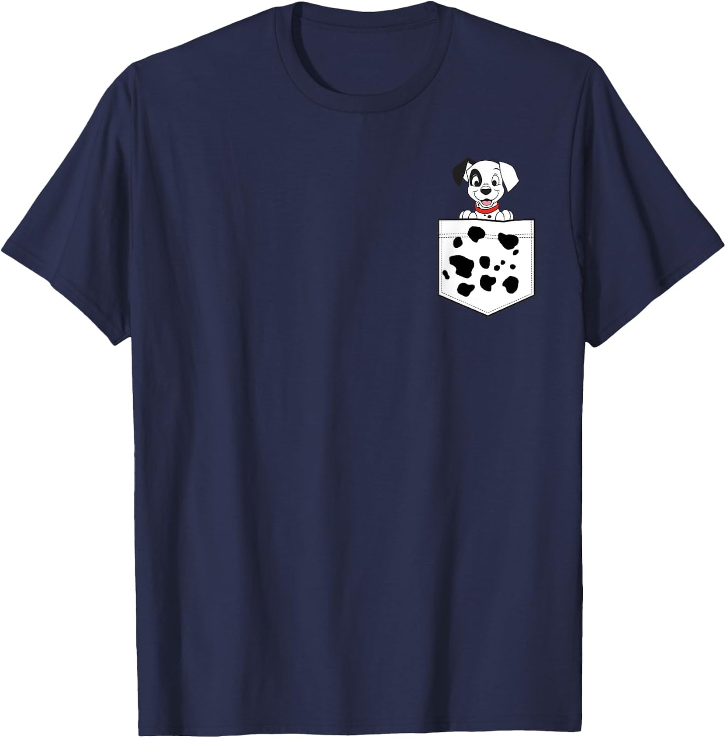 Disney 101 Dalmatians Patch Puppy Dotted Pocket Logo T-Shirt - T-Shirt | Navy
