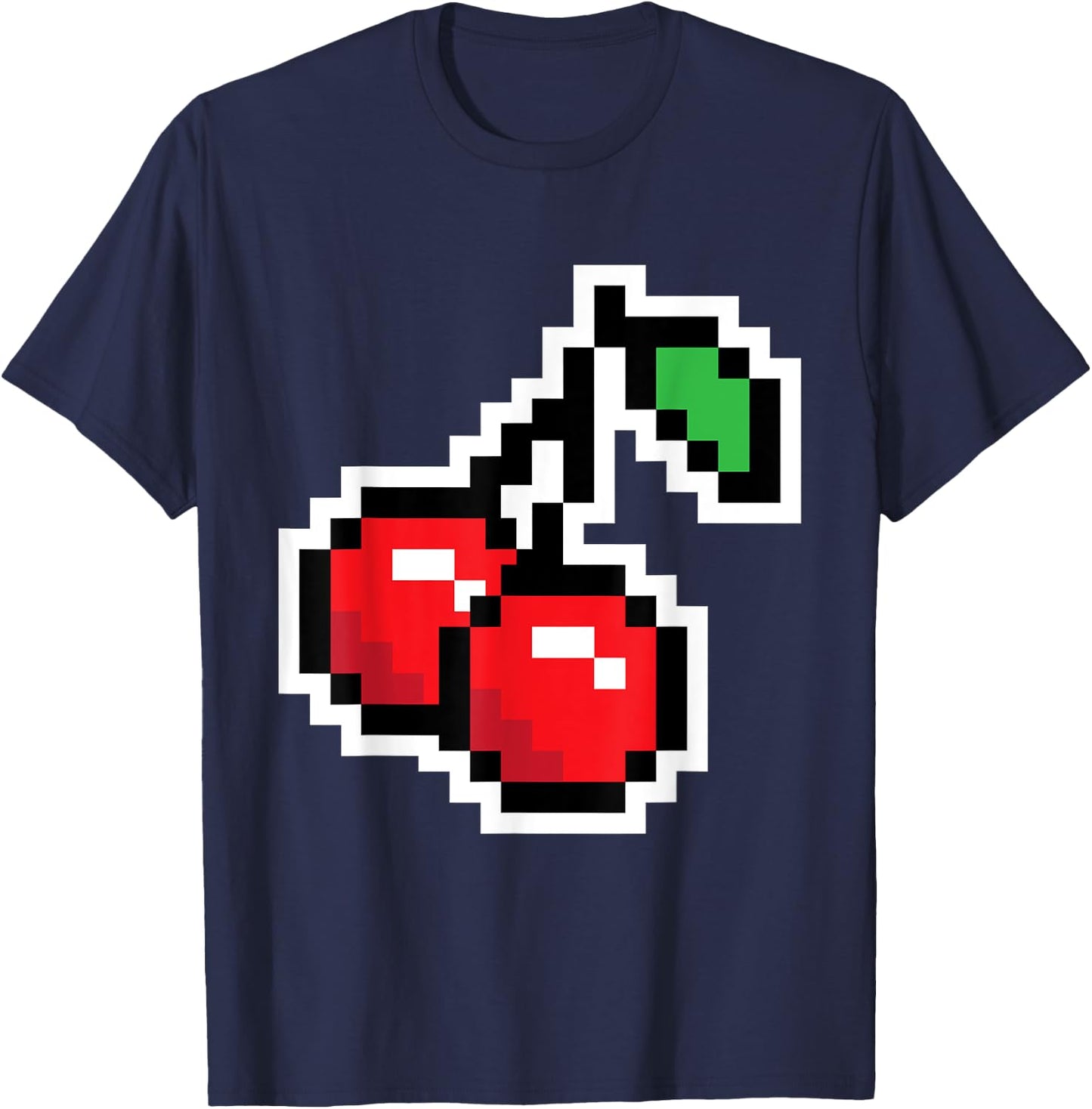 Pixel Cherries 80s Video Game Halloween Costume Easy Group T-Shirt - T-Shirt | Navy