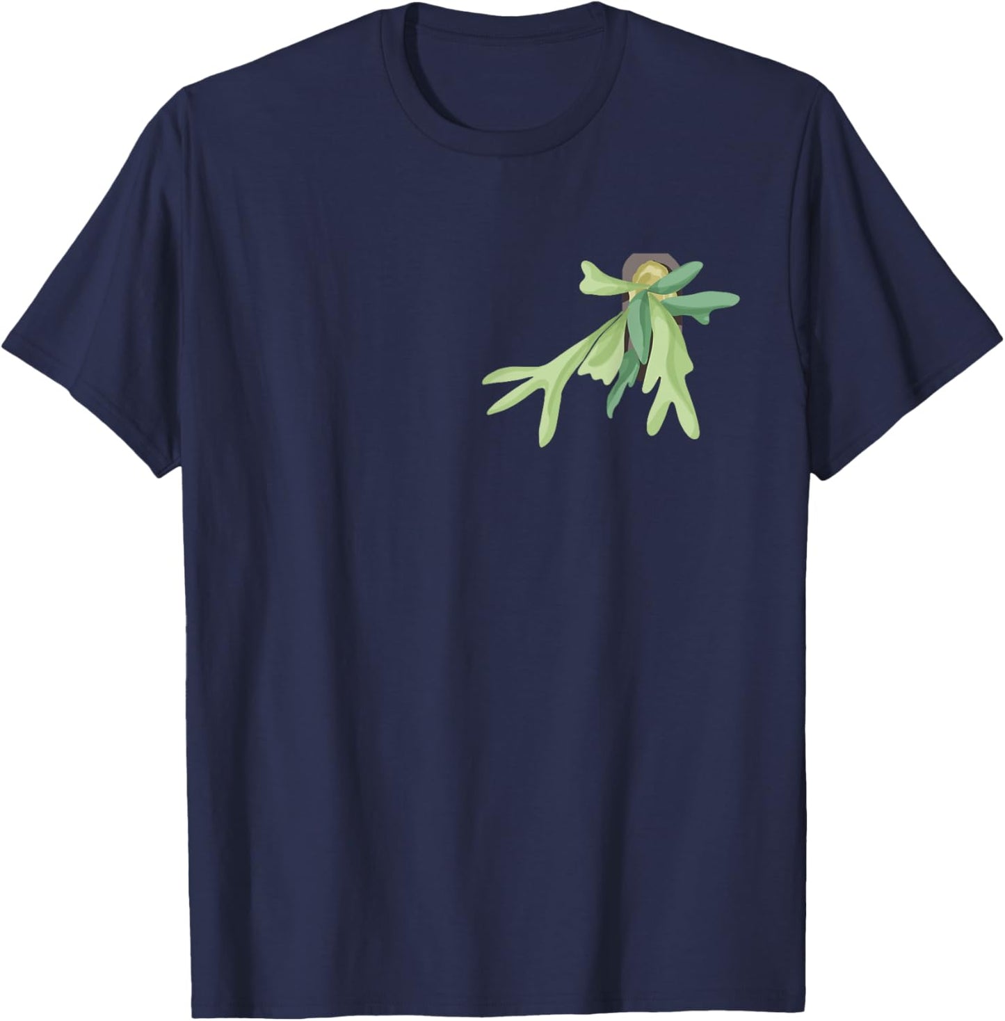 Plant Mama Plant Dad, Staghorn Fern Botanical Art, Gardener T-Shirt - T-Shirt | Navy