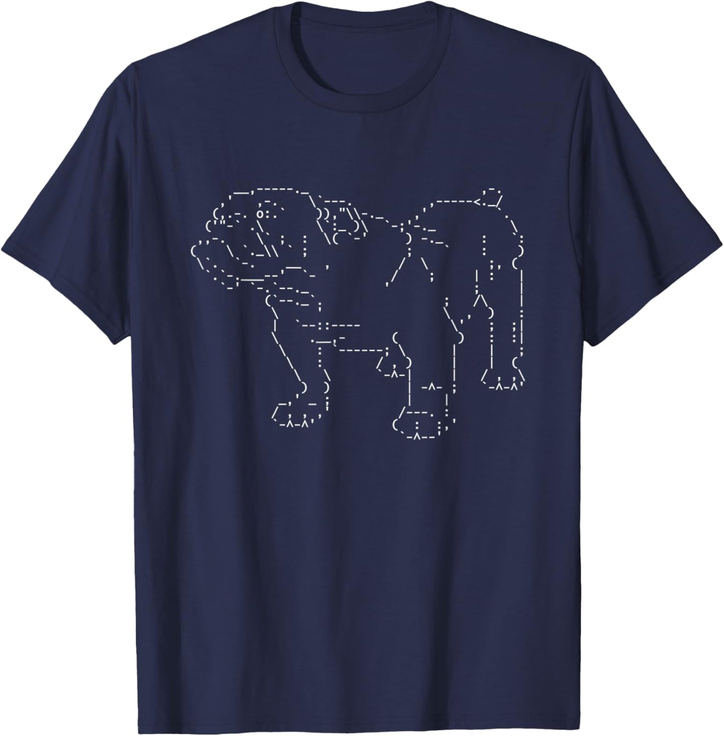 Retro ASCI Art Dog V4, Bull Dog, Dark Women T-Shirt - T-Shirt | Navy