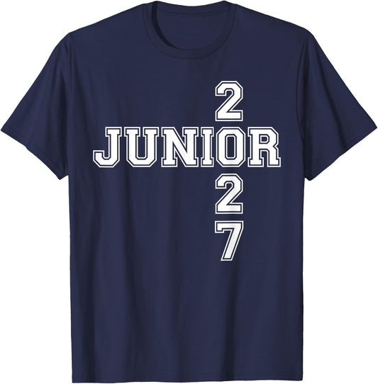 Junior 2027 Class High School Student College T-Shirt - T-Shirt | Navy