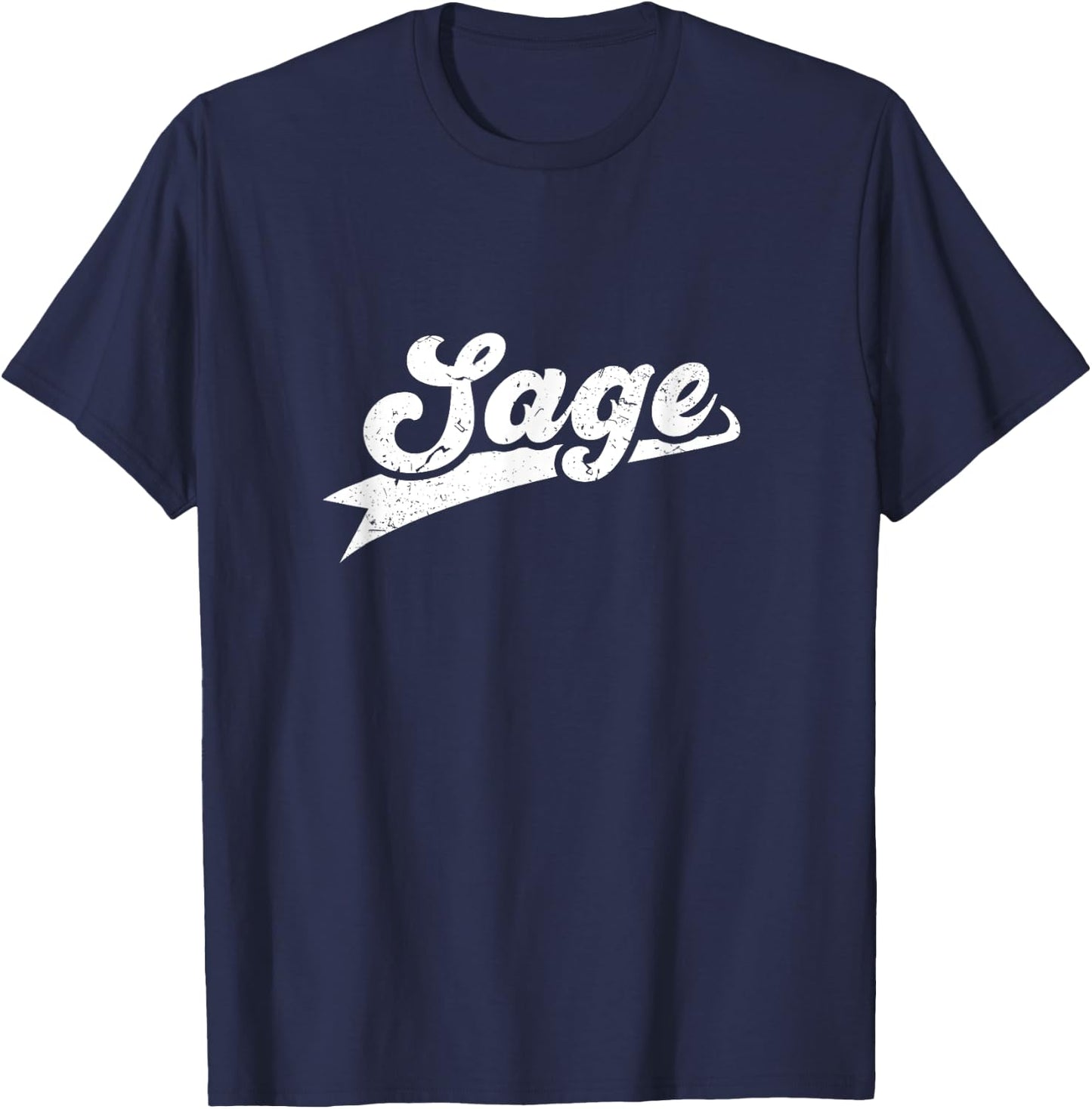 Classic 70s Retro Name Sage T-Shirt - T-Shirt | Navy