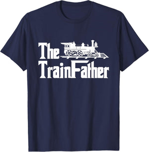 The Trainfather - Railroad Model Train Collector Conductor T-Shirt - T-Shirt | Navy
