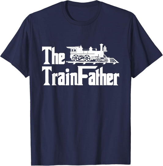 The Trainfather - Railroad Model Train Collector Conductor T-Shirt - T-Shirt | Navy