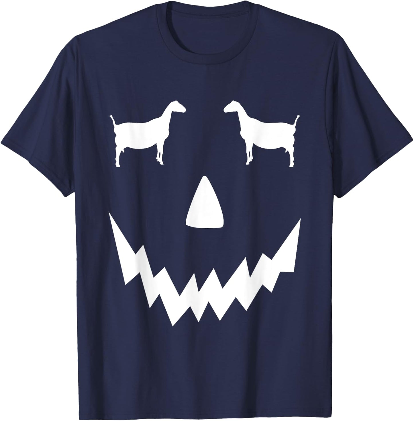 Pumpkin Lamancha Goat Show Halloween Funny Goat Mom T-Shirt - T-Shirt | Navy
