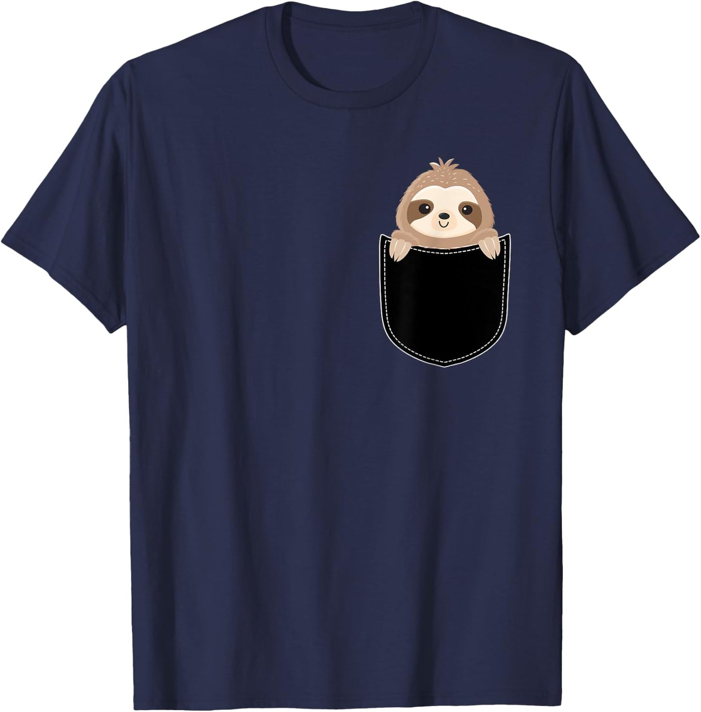 Sloth In A Pocket - Animal Whisperer Biologist Zookeeper T-Shirt - T-Shirt | Navy
