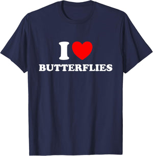 Butterfly lover, I love Butterflies T-Shirt - T-Shirt | Navy