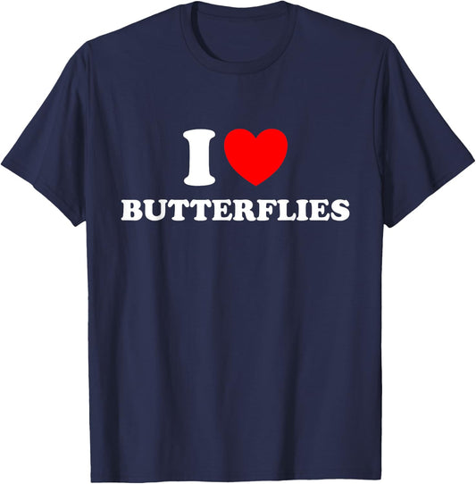 Butterfly lover, I love Butterflies T-Shirt - T-Shirt | Navy
