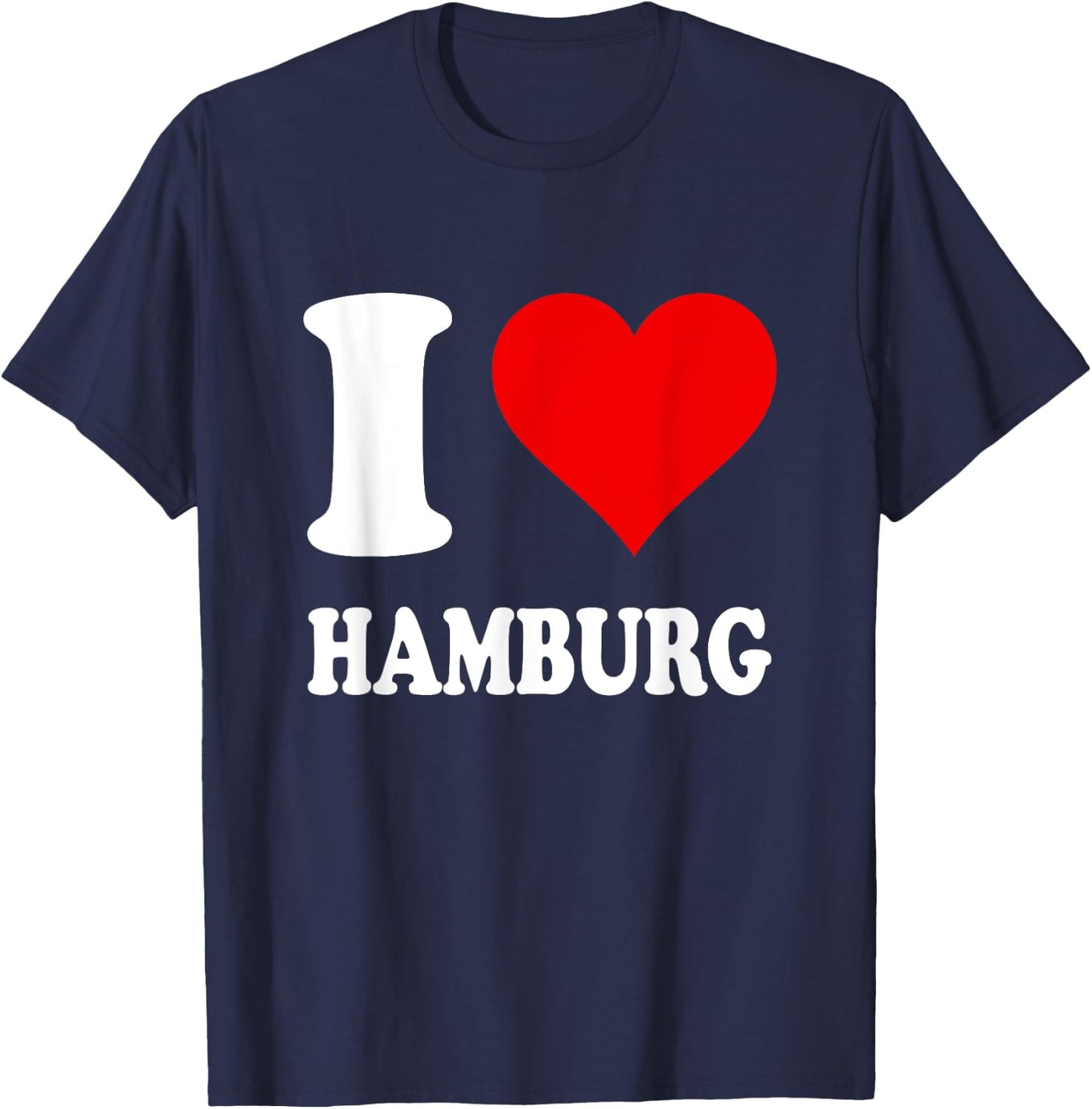 Red Heart Motif I Love Hamburg T-Shirt - T-Shirt | Navy