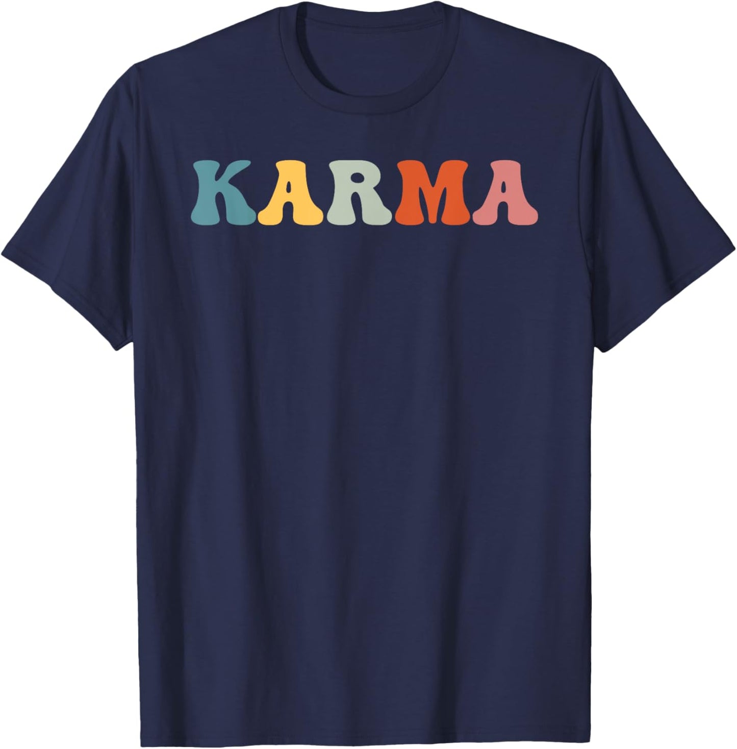 Karma Groovy Retro Shirt Karma Funny T-Shirt - T-Shirt | Navy