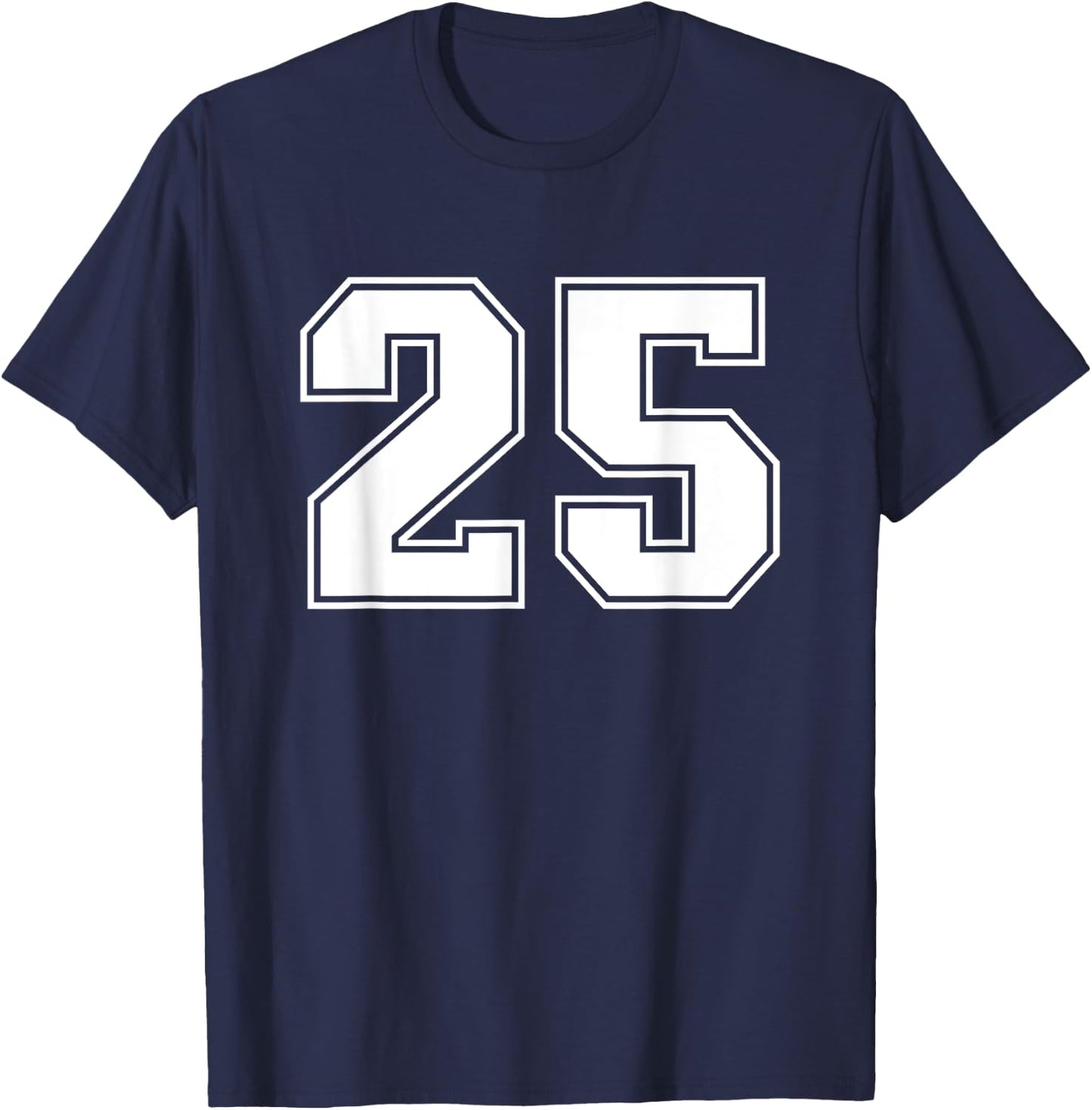 Number #25 Sports Jersey Lucky Number T-Shirt - T-Shirt | Navy