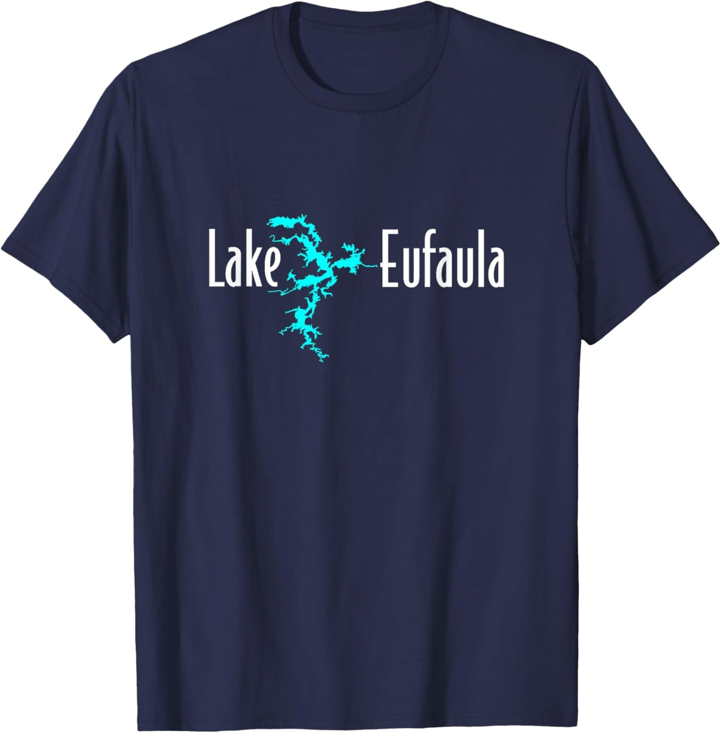 Minimalist Lake Eufaula, Oklahoma T-Shirt - T-Shirt | Navy