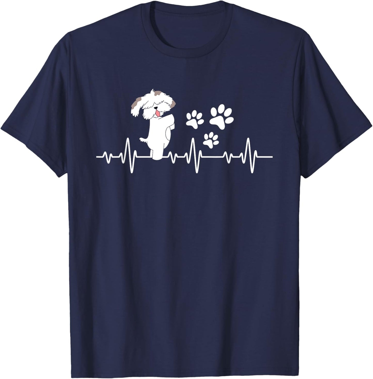 Shih Tzu Heartbeat - Dog Owner Animal Breeder Canine Lover T-Shirt - T-Shirt | Navy