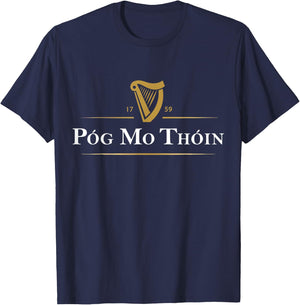 Pog Mo Thoin Ireland Funny Lucky Irish Green St Patricks Day T-Shirt - T-Shirt | Navy