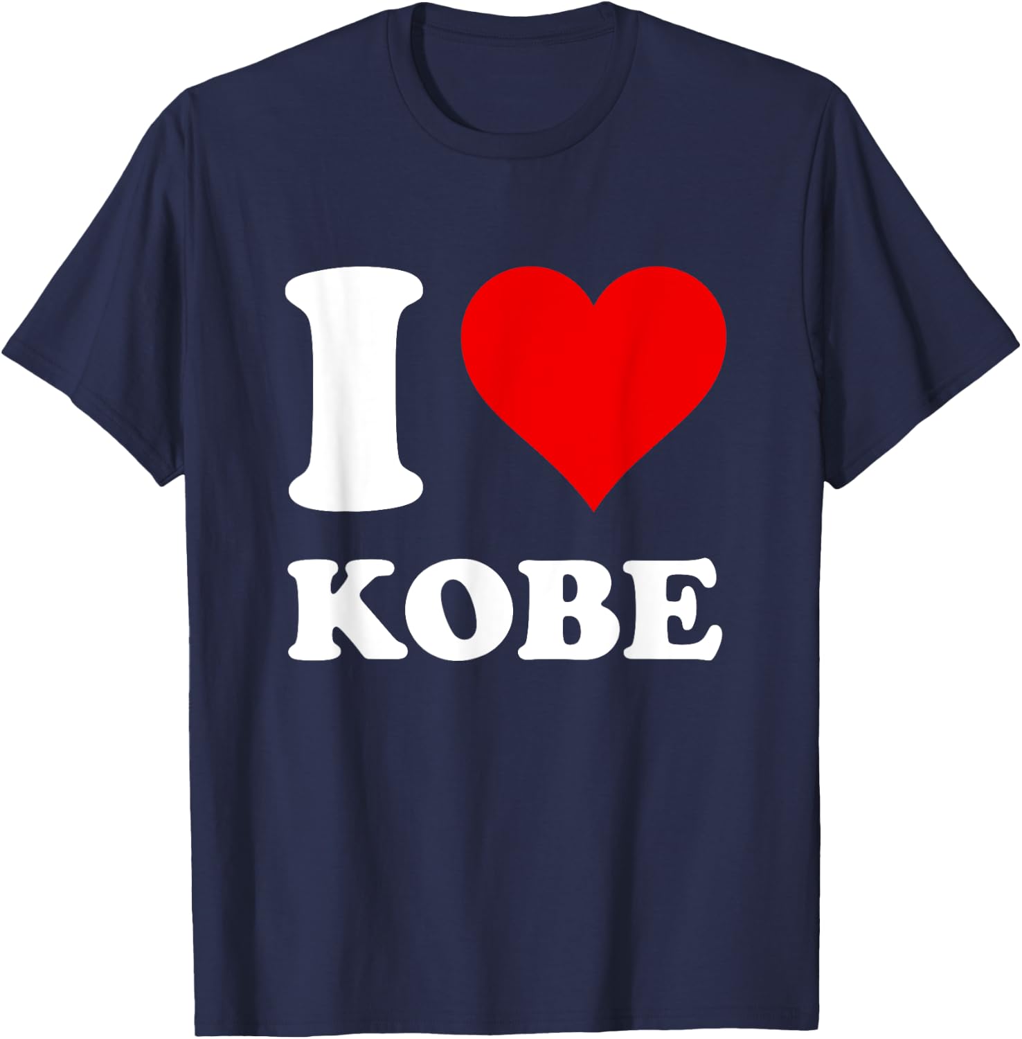 Red Heart I Love Kobe T-Shirt - T-Shirt | Navy
