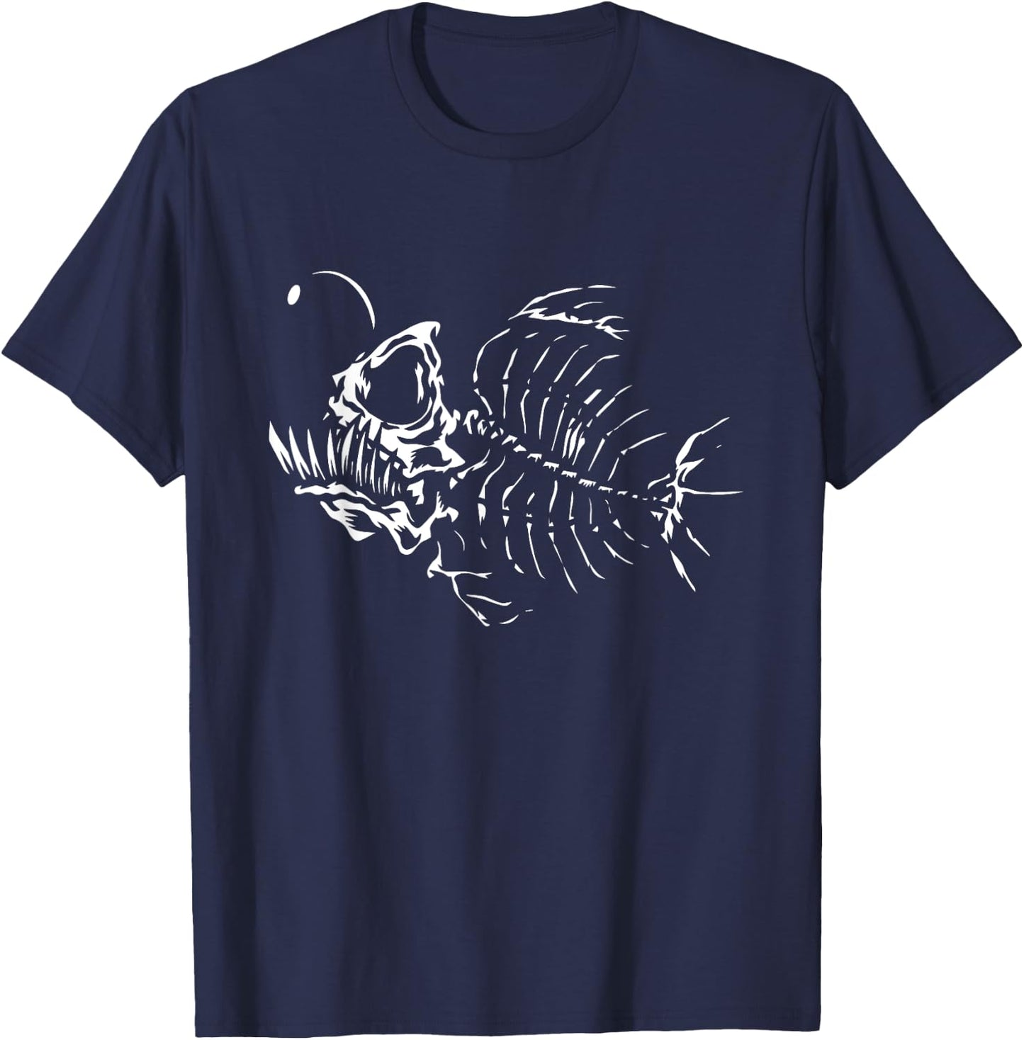 Angle Fish Skeleton Halloween Costume Scary Deep Sea Animal T-Shirt - T-Shirt | Navy