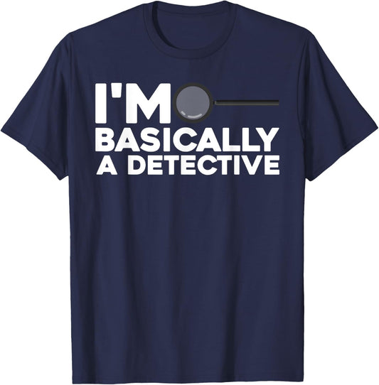 Funny Detective Art Women Kids True Crime Morbid Spy T-Shirt - T-Shirt | Navy