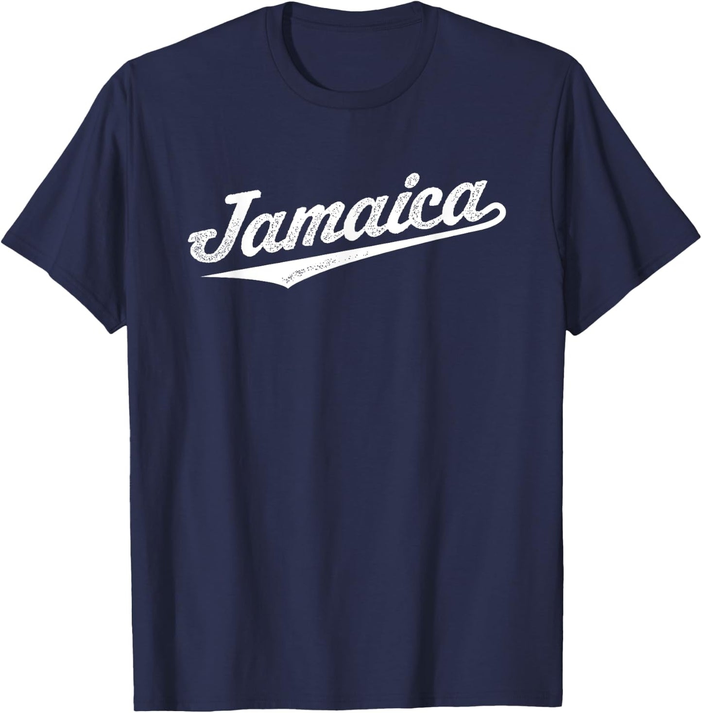 Jamaica Sports Cursive Script Retro Jamaican Souvenir T-Shirt - T-Shirt | Navy
