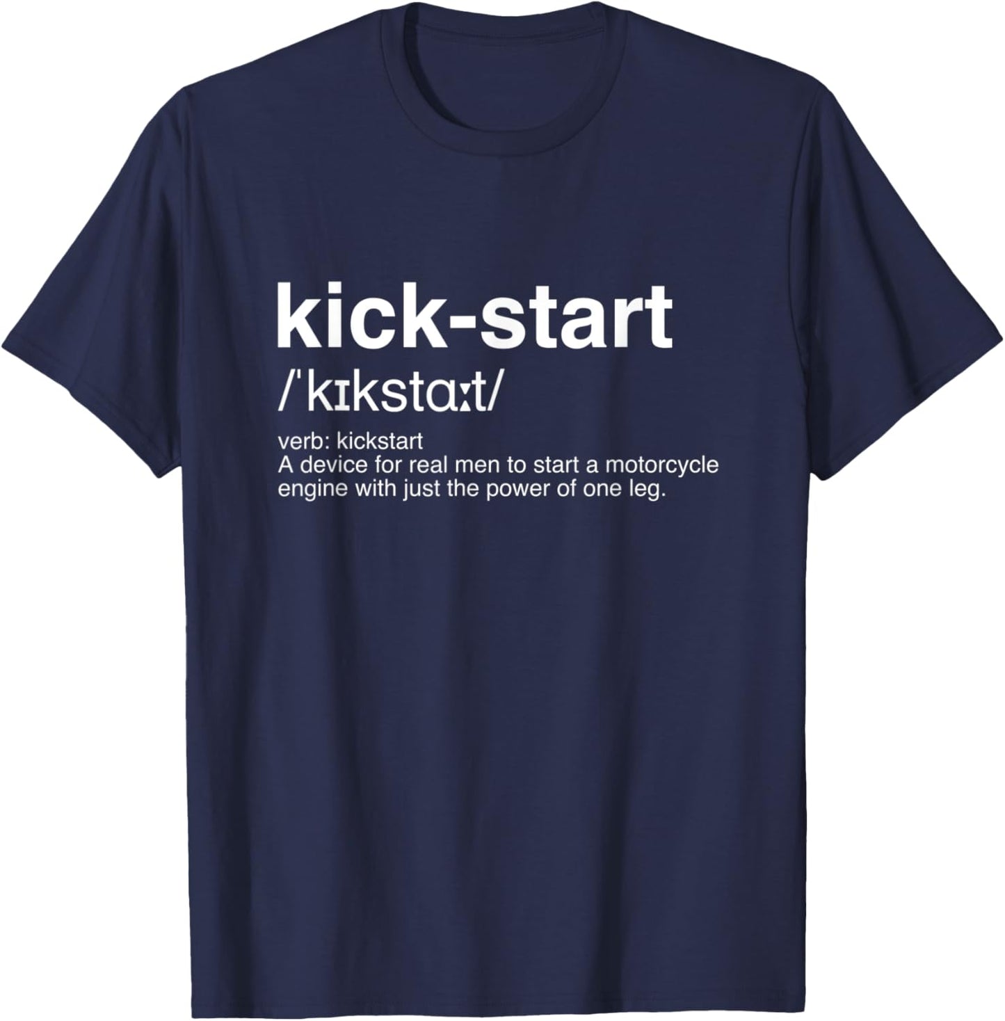 Funny Motocross kickstart or MX rider with kick starter T-Shirt - T-Shirt | Navy