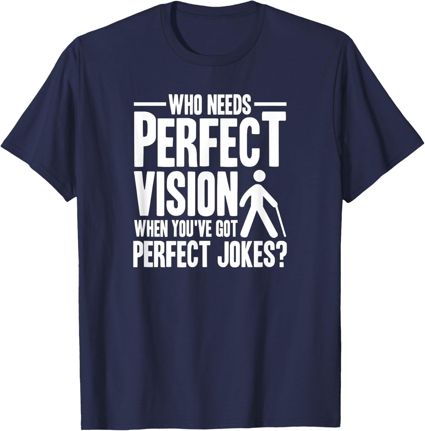Funny Blind Braille Visually Impaired Blindness T-Shirt - T-Shirt | Navy