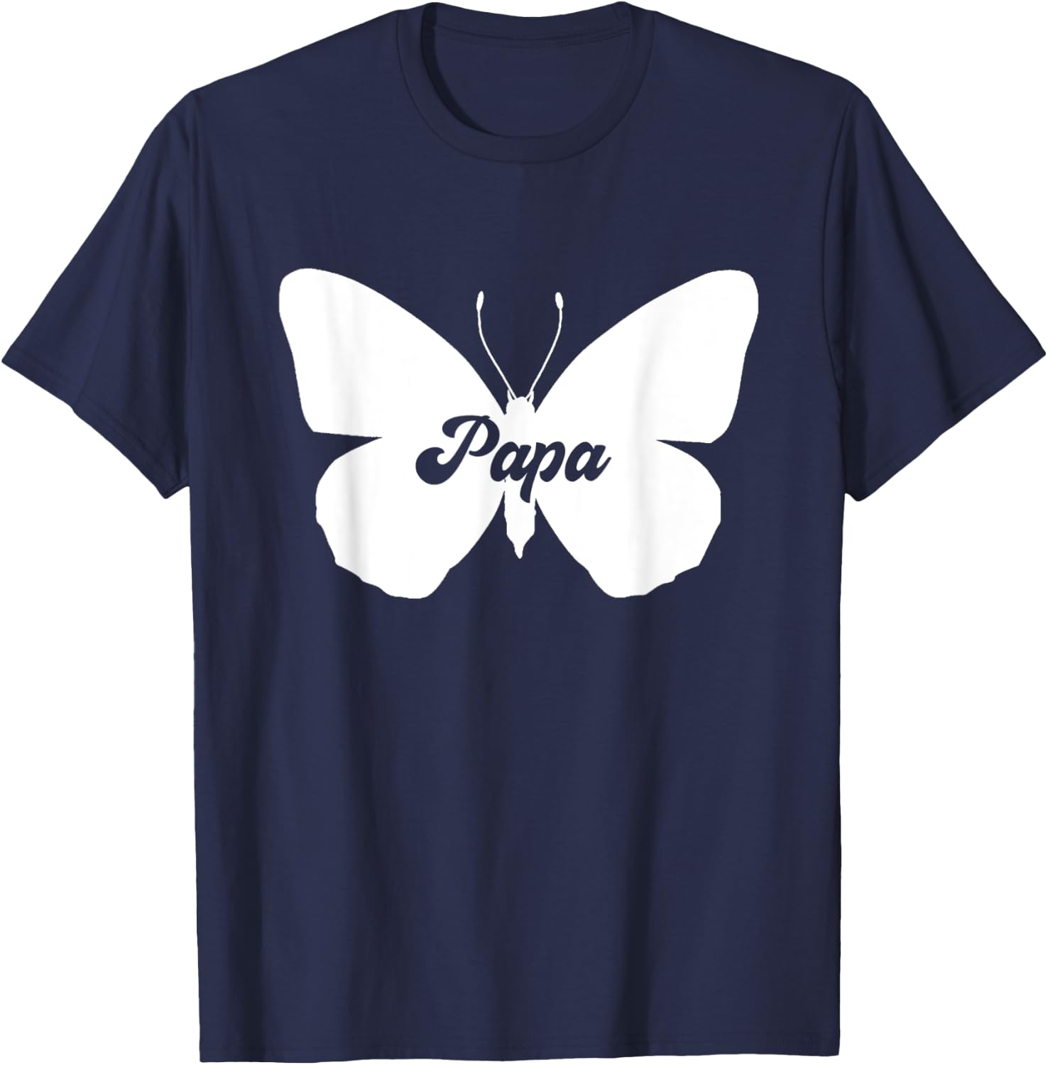 Papa Butterfly Dad Funny Butterfly Family Matching T-Shirt - T-Shirt | Navy