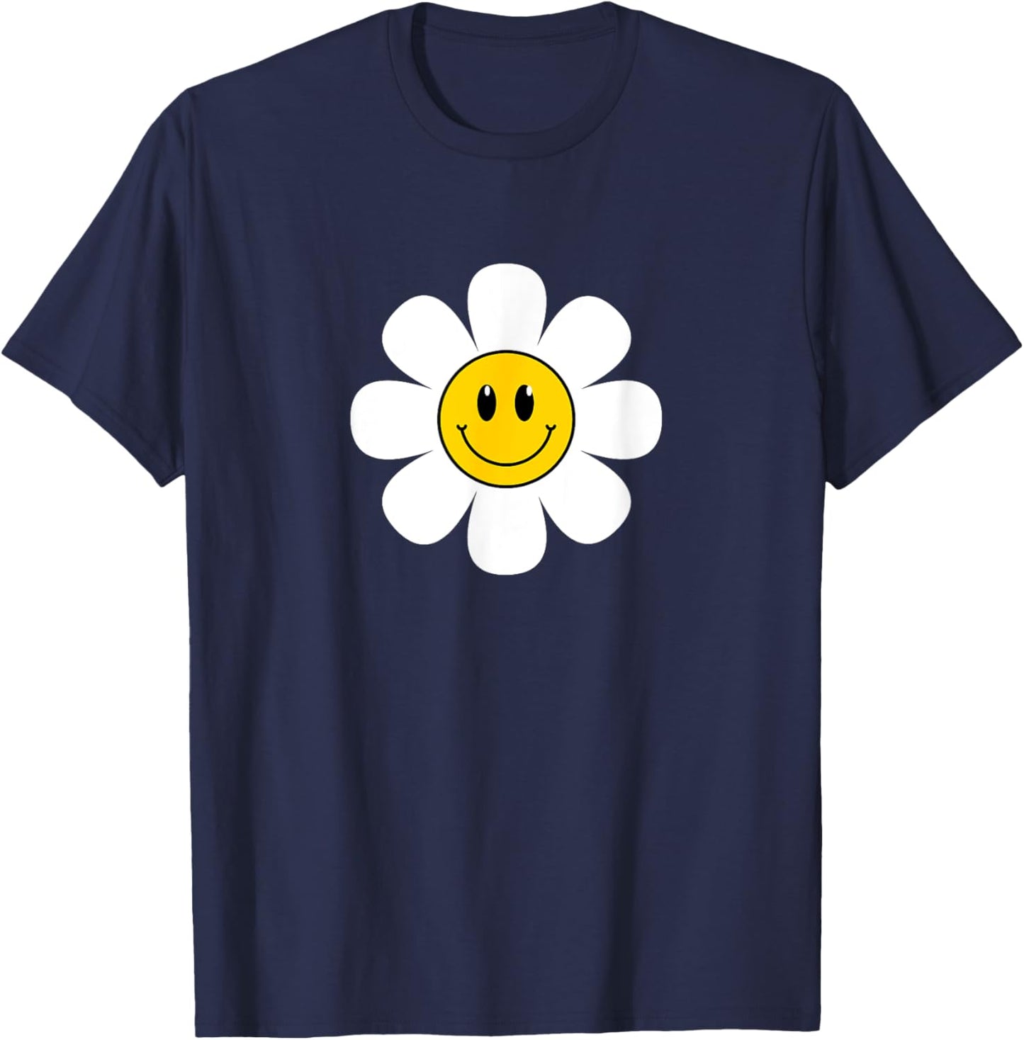 Happy Face Flower T-Shirt - T-Shirt | Navy