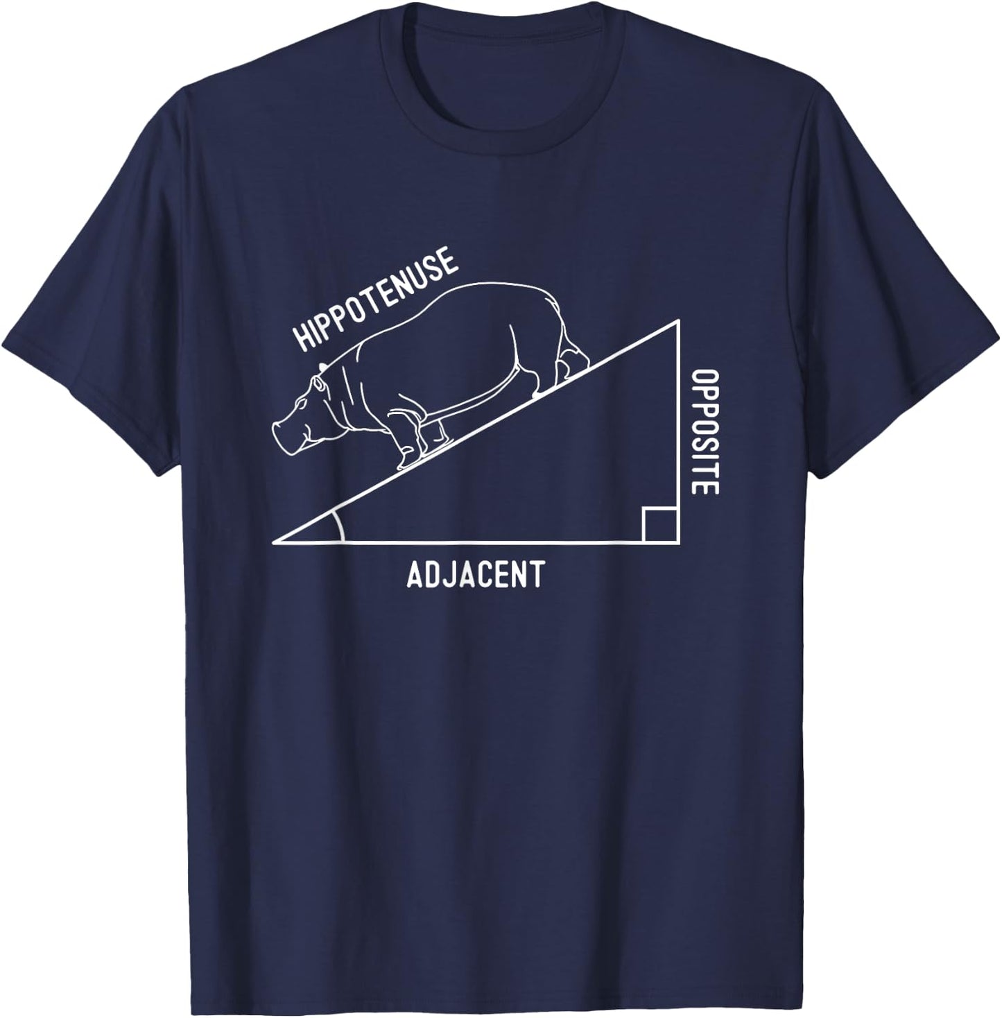 Hippotenuse - Funny Math Humor Hypotenuse Teacher Joke Men Women Girls Kids T-Shirt - T-Shirt | Navy