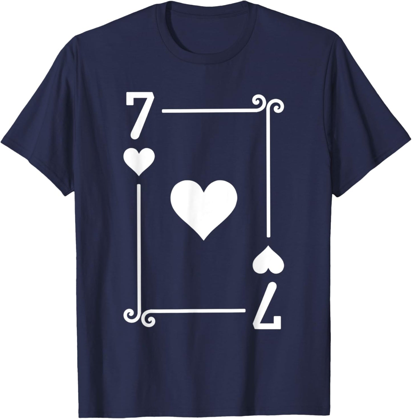 Playing Cards Costume - Seven Card - 7 of Hearts T-Shirt - T-Shirt | Navy