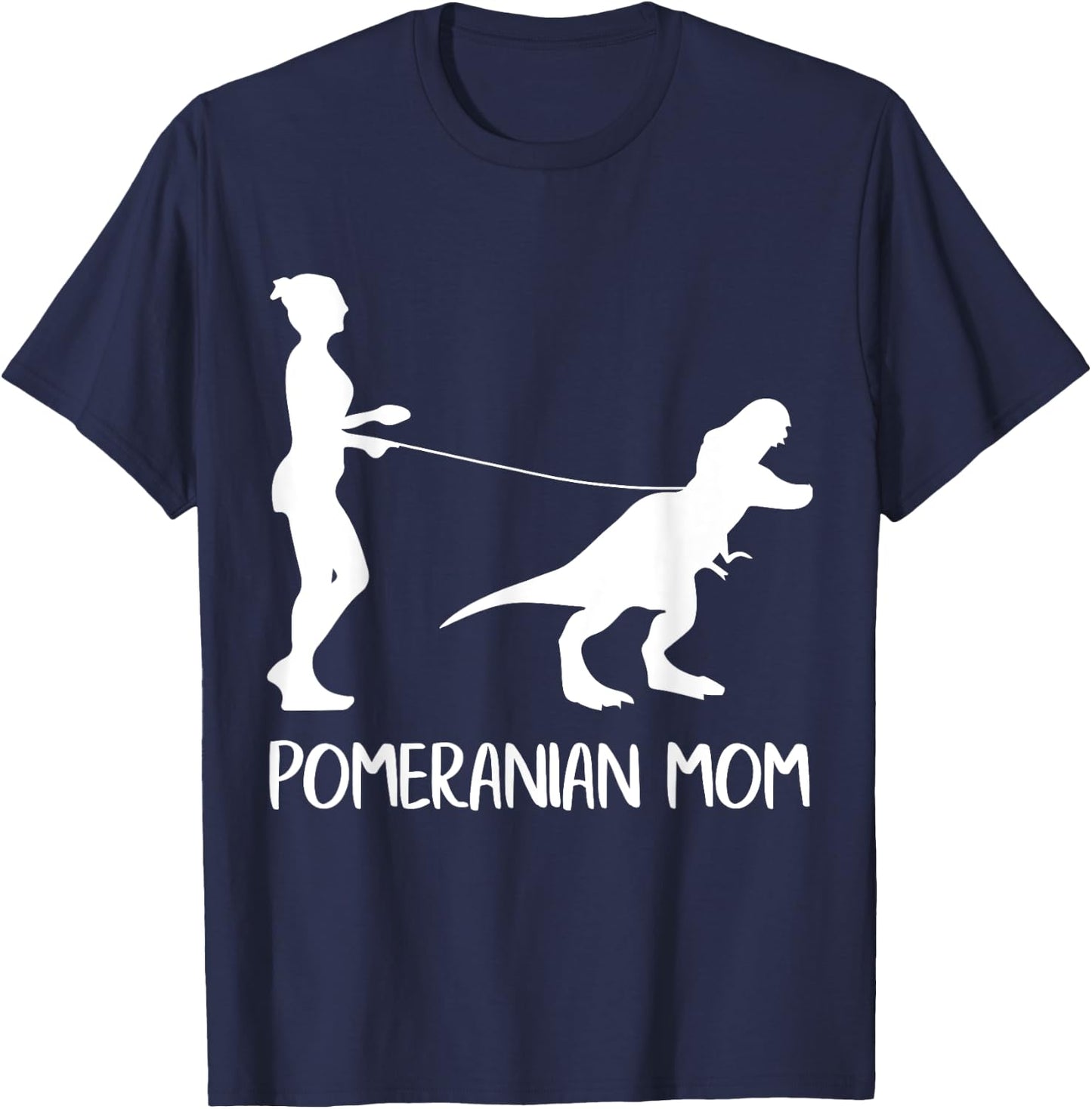 Pomeranian Mom Dog Dinosaur Mothers Day Pomeranian Mama T-Shirt - T-Shirt | Navy