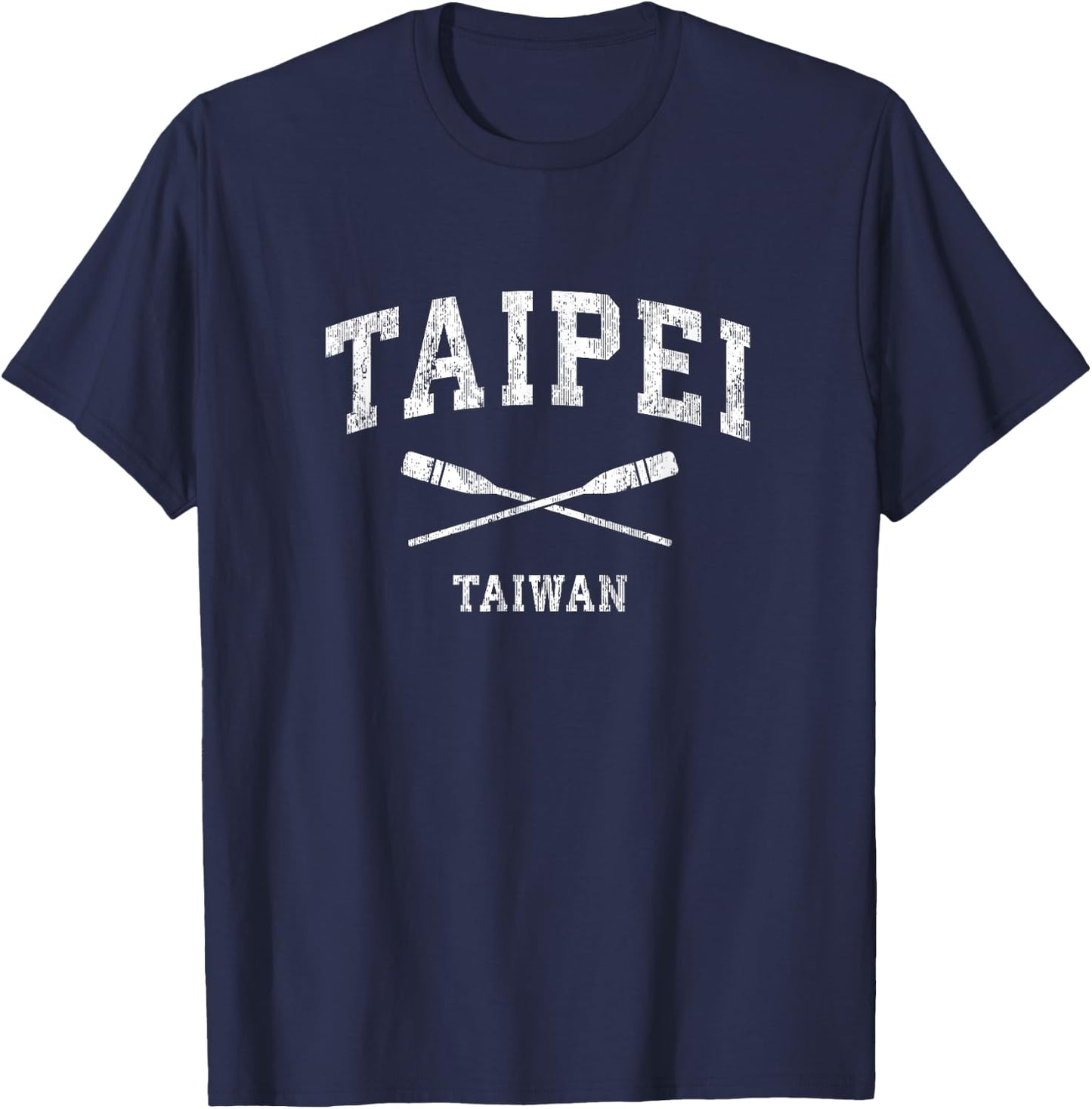 Taipei Taiwan Vintage Nautical Paddles Sports Oars T-Shirt - T-Shirt | Navy