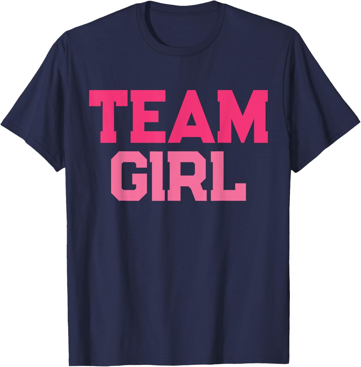 Pink Team Girl Team Boy Gender Reveal Party Matching Family T-Shirt - T-Shirt | Navy