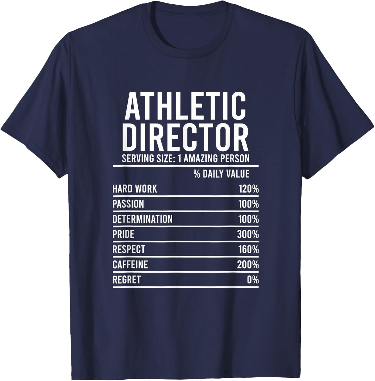 Athletic Director Nutrition Facts Athletic Directors T-Shirt - T-Shirt | Navy