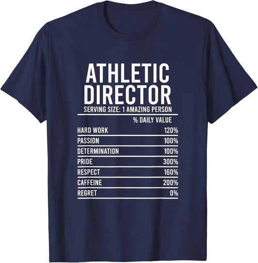 Athletic Director Nutrition Facts Athletic Directors T-Shirt - T-Shirt | Navy