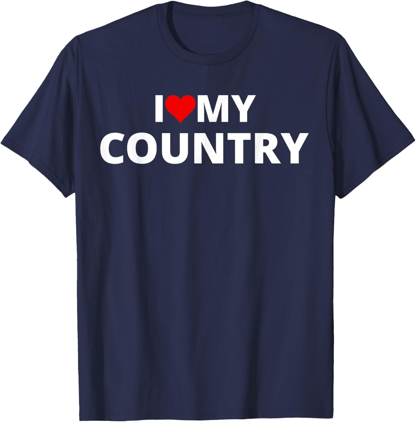I Love My Country (Red Heart) T-Shirt - T-Shirt | Navy