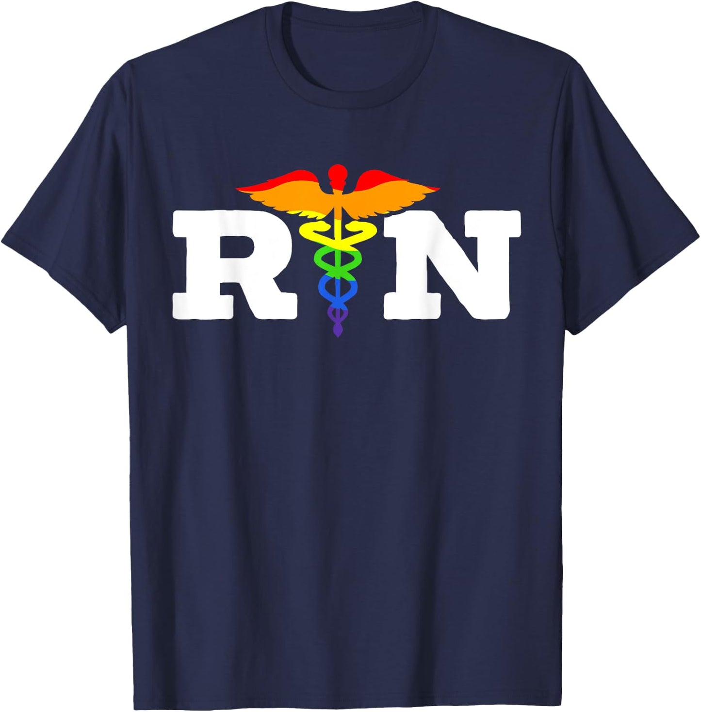 Nurse Gay Rainbow Pride March Medicine Ally Nursing T-Shirt - T-Shirt | Navy