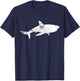 Grunge Great White Shark Print - Vintage Shark T-Shirt - T-Shirt | Navy