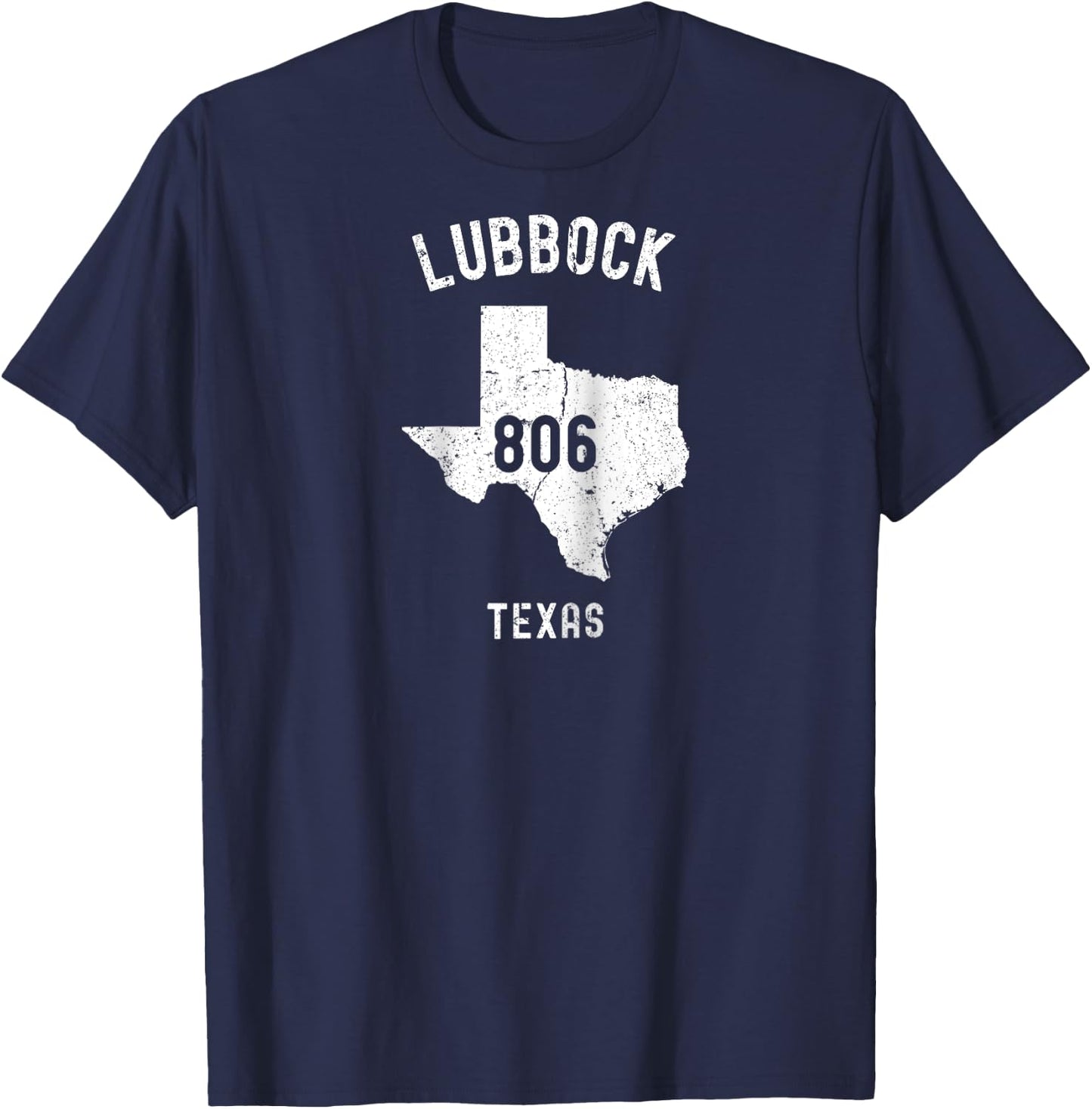 Lubbock Texas TX 806 Vintage Athletic Style Raglan Baseball T-Shirt - T-Shirt | Navy