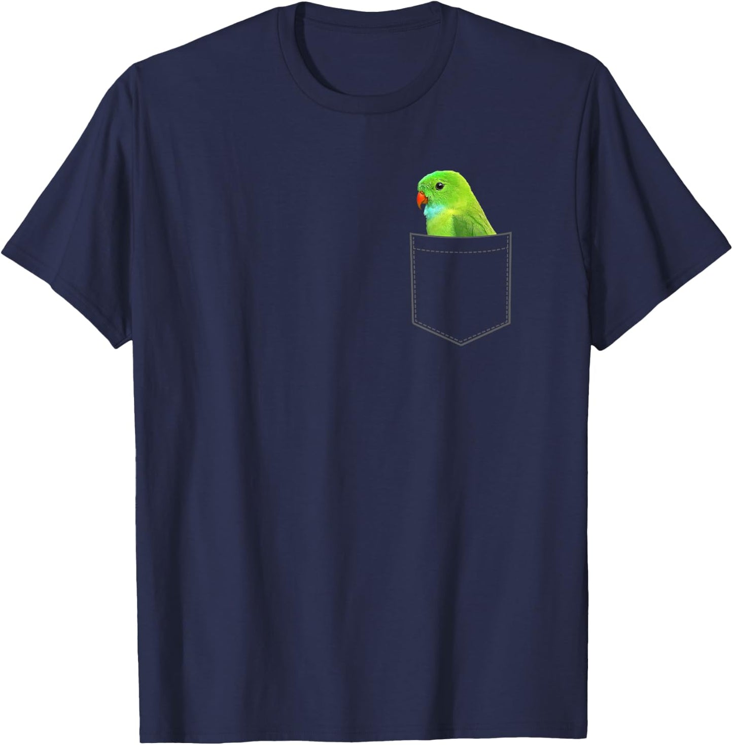 Cute Parrot Shirt Pocket Boys Girls Funny Animal Toddler T-Shirt - T-Shirt | Navy
