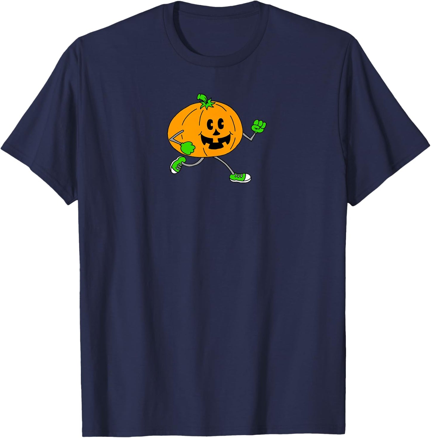 Halloween Running Pumpkin T-Shirt - T-Shirt | Navy
