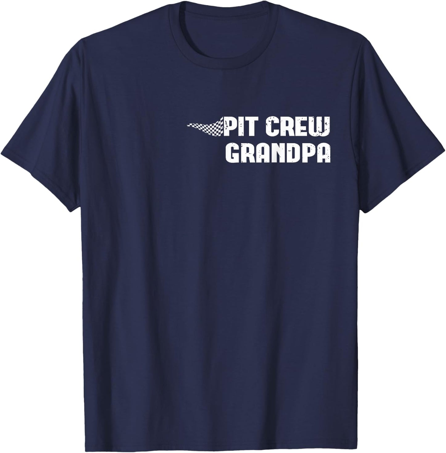 Pit Crew Grandpa Racing Car Family Matching Birthday Party T-Shirt - T-Shirt | Navy