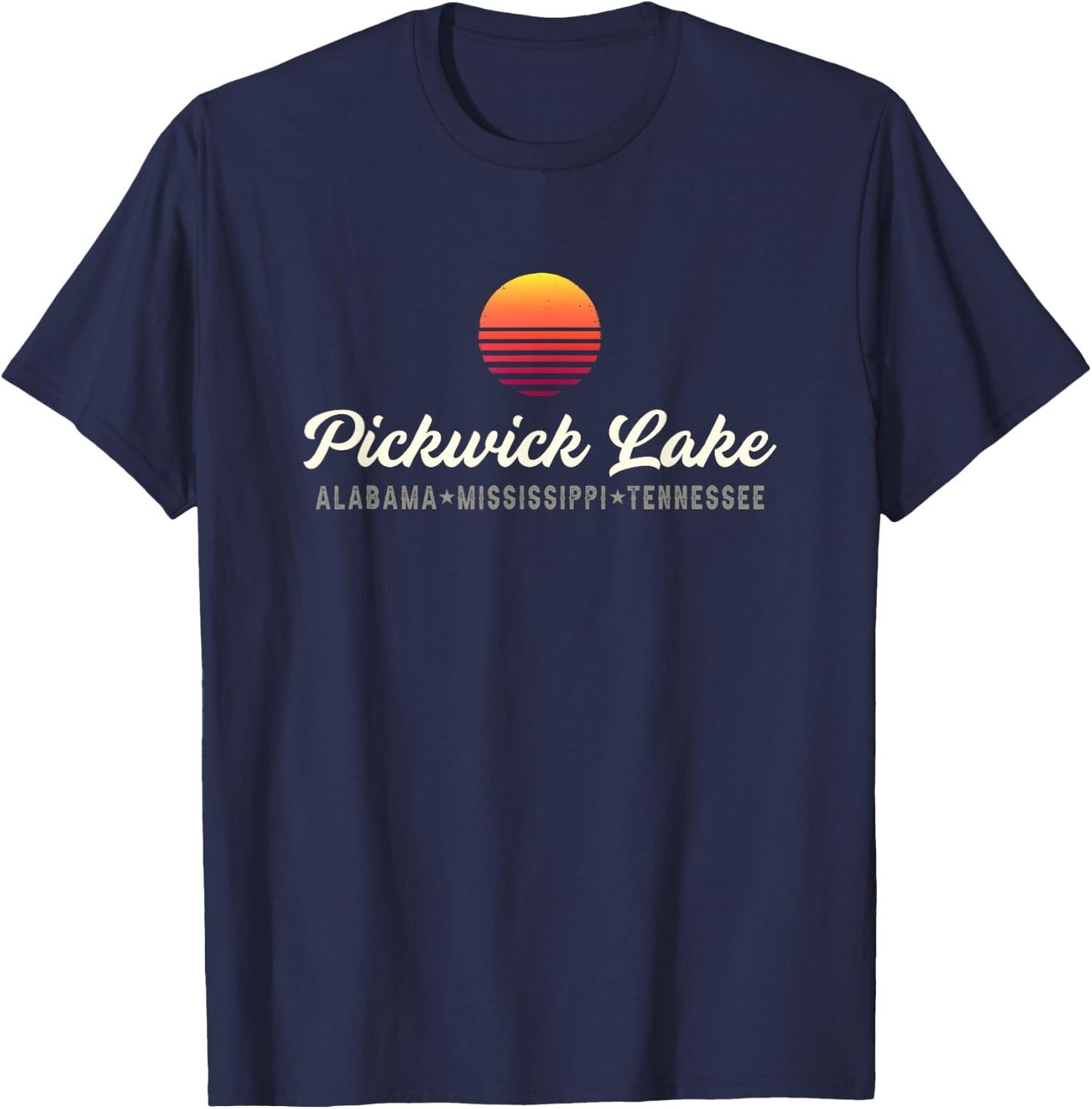 Pickwick Lake ALABAMA MISSISSIPPI TENNESSEE Bass Fishing T-Shirt - T-Shirt | Navy