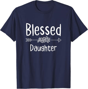 Blessed Daughter Christian Religion Spiritual Birthday T-Shirt - T-Shirt | Navy