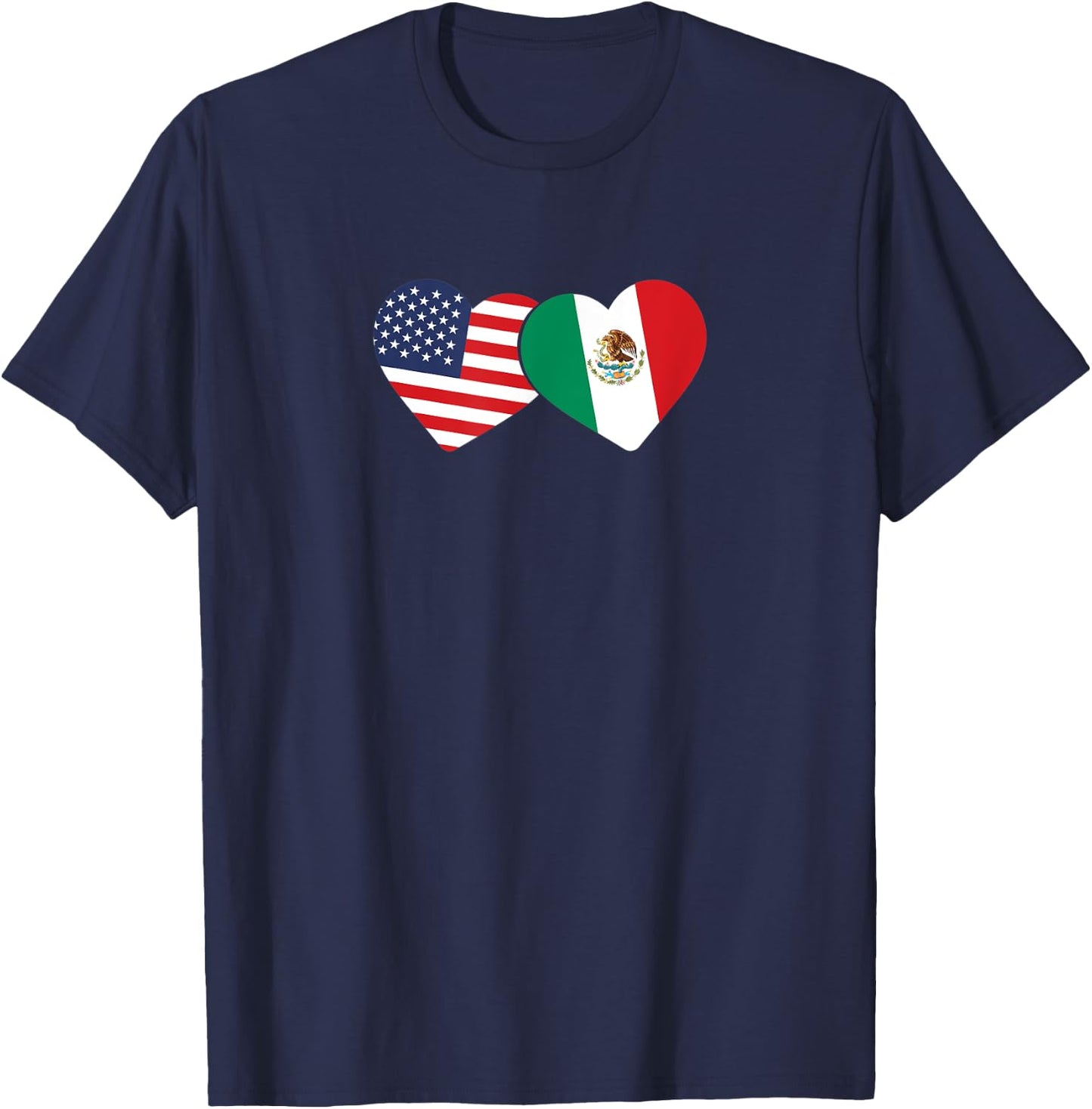 Mexican heritage USA Mexico American Flag Mexican Flag T-Shirt - T-Shirt | Navy