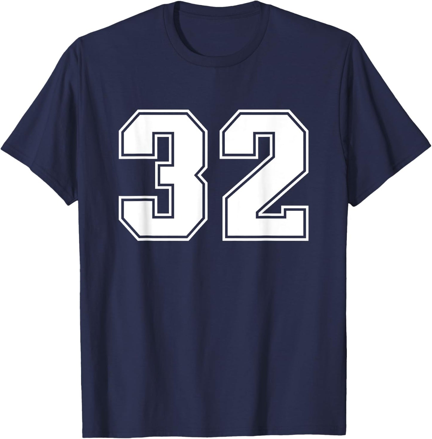 Number #32 Sports Jersey Lucky Number T-Shirt - T-Shirt | Navy