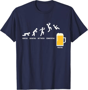 Beer Week Finally Friday Weekend Funny Beer Gift T-Shirt - T-Shirt | Navy