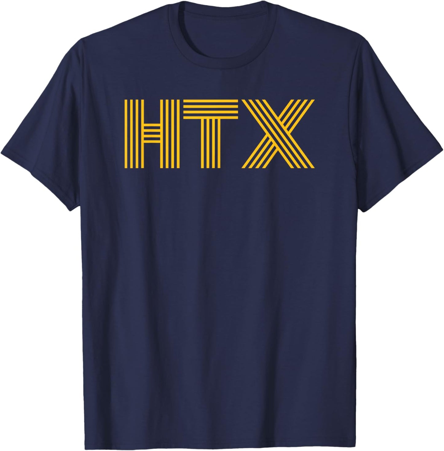 HTX / Houston TX Retro Linear Design T-Shirt - T-Shirt | Navy