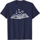 Book Lover Open Book Reading Books Hearts Book T-Shirt - T-Shirt | Navy