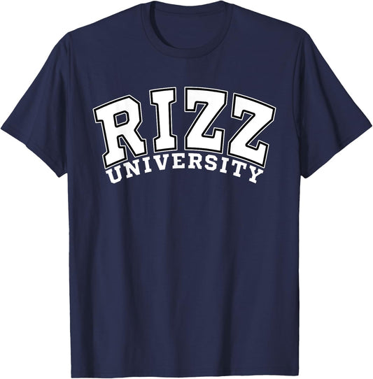 Rizz University Funny Meme Rizzler T-Shirt - T-Shirt | Navy