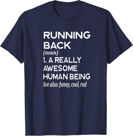 Football Player Definition Funny - Running Back RB Touchdown T-Shirt - T-Shirt | Navy
